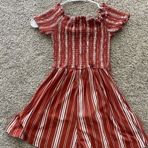Red Striped Romper